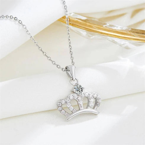 Silver Crown Necklace