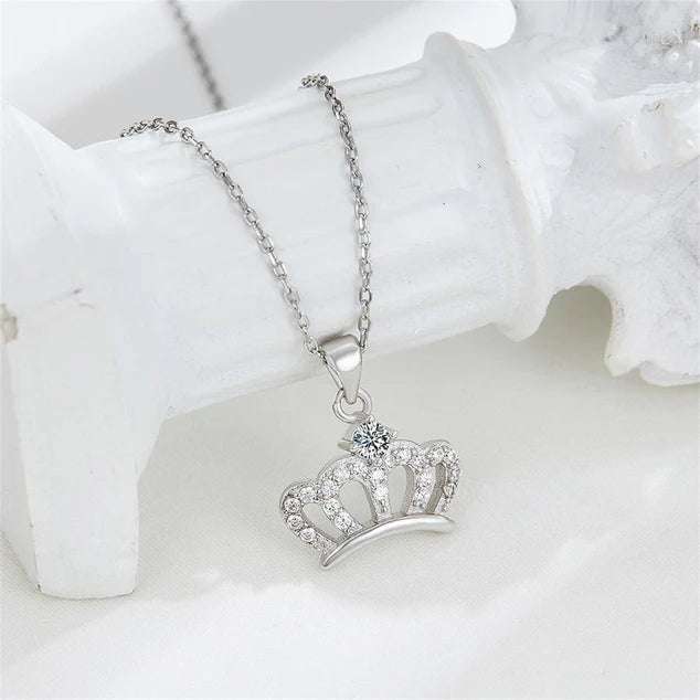 Silver Crown Necklace